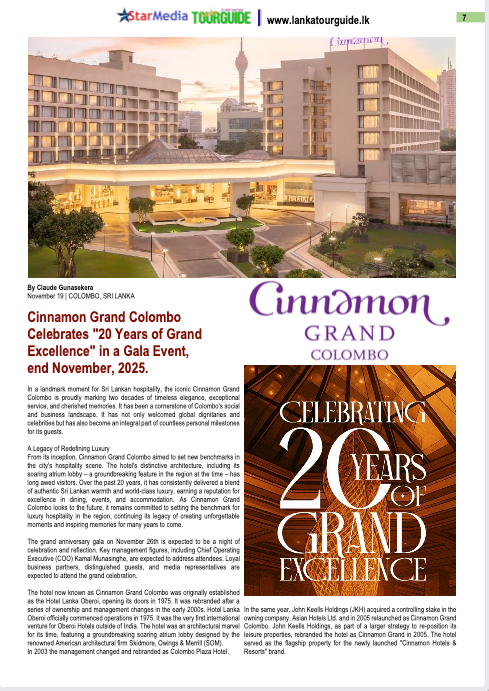 Cinnamon Grand 20 Years Celebration banner