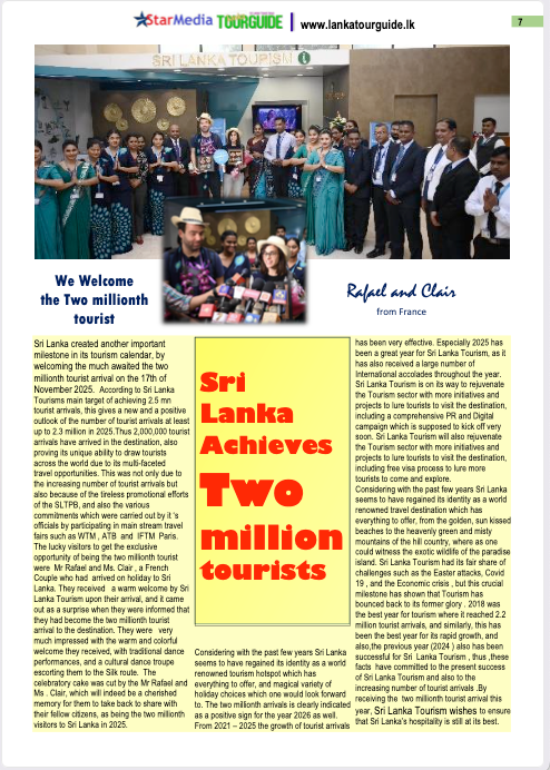 SL Achieves 2Million Arrivals banner